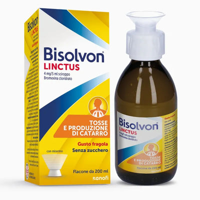 Bisolvon Linctus Sciroppo Mucolitico Per Tosse Grassa 2anni+ Fragola 200ml
