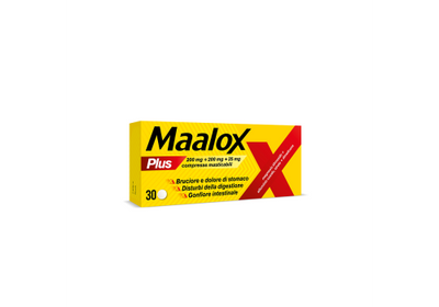 MAALOX PLUS 200 mg + 200 mg + 25 mg compresse masticabili