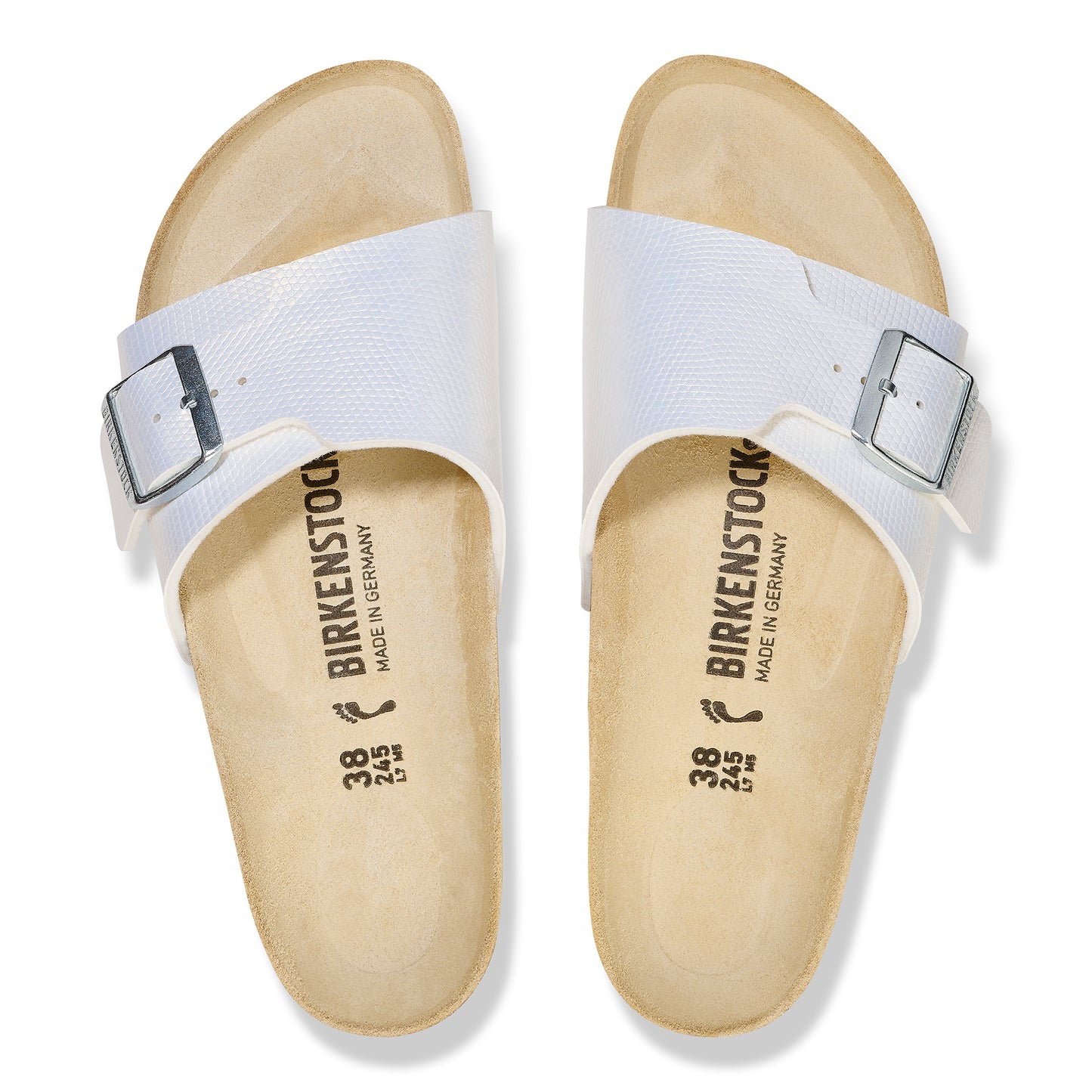 Birkenstock Catalina Shiny Lizard White Birko Flor N. 38