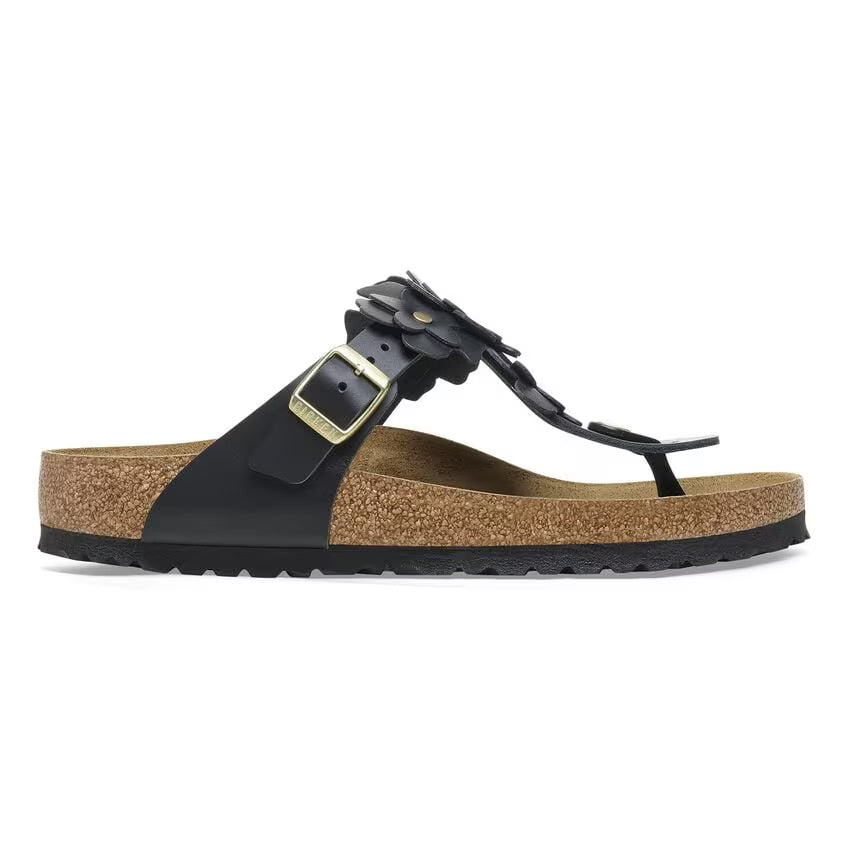 Birkenstock Gizeh Flowers Black Natural Leather - Pelle naturale - N.40 - Regular Fit ( Calzata Naturale)