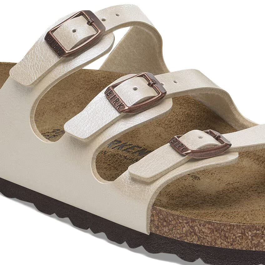 Birkenstock Florida Birko-Flor Graceful Pearl White N.40 Narrow Fit (Calzata stretta)