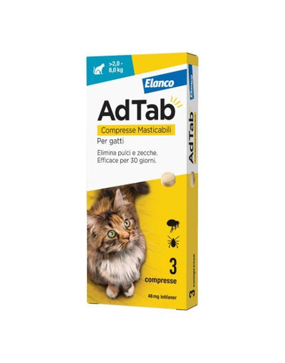 AdTab 3 Compresse MAtiscabili 48 mg - per gatti da 2 a 8 kg