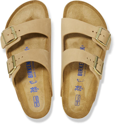 Birkenstock Arizona SFB Plantare Morbido Pelle Nubuck Sandcastle - N.39 - Narrow Fit ( Calzata Stretta)