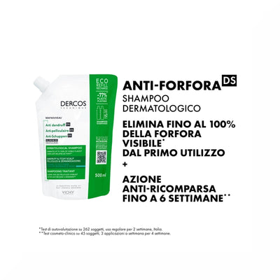 Vichy Dercos FT Shampoo Antiforfora Ds Capelli Da Normali A Grassi Eco -Ricarica 500ml