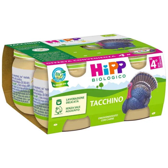 Hipp Bio Omogeneizzato Tacchino 4x80g 4 Mesi+