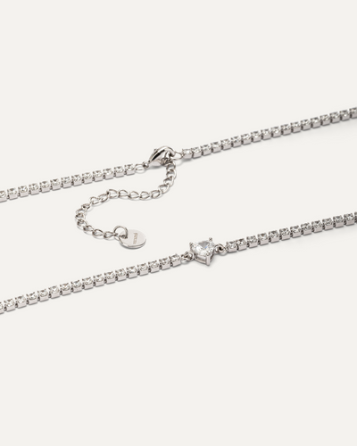 VERAME' Collana Tennis con zircone taglio cuore Clara