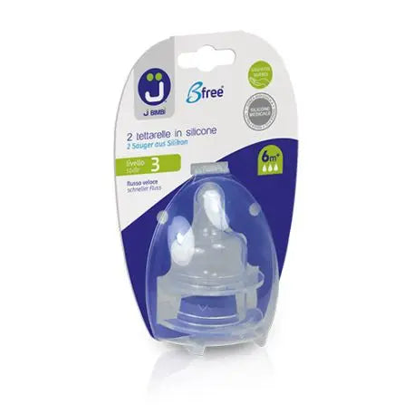 J Bimbi Bfree Tettarelle In Silicone Per Biberon Flusso Veloce 6 Mesi+