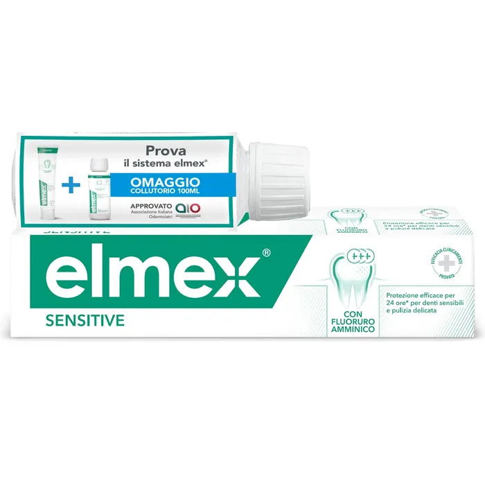 Elmex Sensitive Dentifricio 75 Ml + Collutorio 100 Ml - Elmex Sensitive Dentifricio 75 Ml + Collutorio 100 Ml