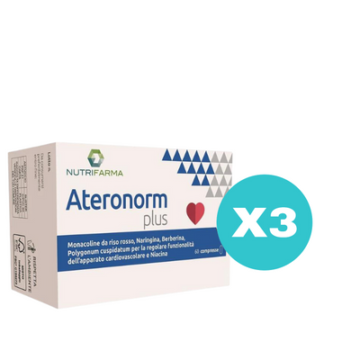 3 Confezioni Ateronorm Plus - integratore colesterolo - 180 Compresse