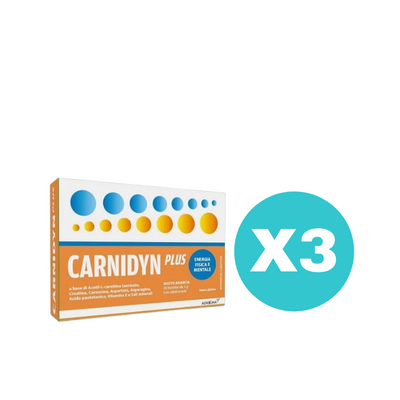 3 Confezioni Carnidyn Plus - Tot. 60 Bustine Da 5 G Gusto Arancia