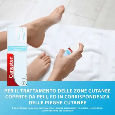 Canesten Spray Cutaneo Contro Funghi E Micosi Con Clotrimazolo 1%, Antimicotico e Antifungino Flacone 40 ml