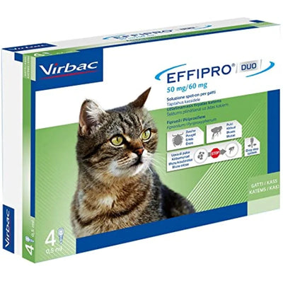 EFFIPRO Duo Spot-On Soluzione 4 Pipette 0,5 ml 50 mg + 60 mg - Per Gatti da 1 a 6 kg
