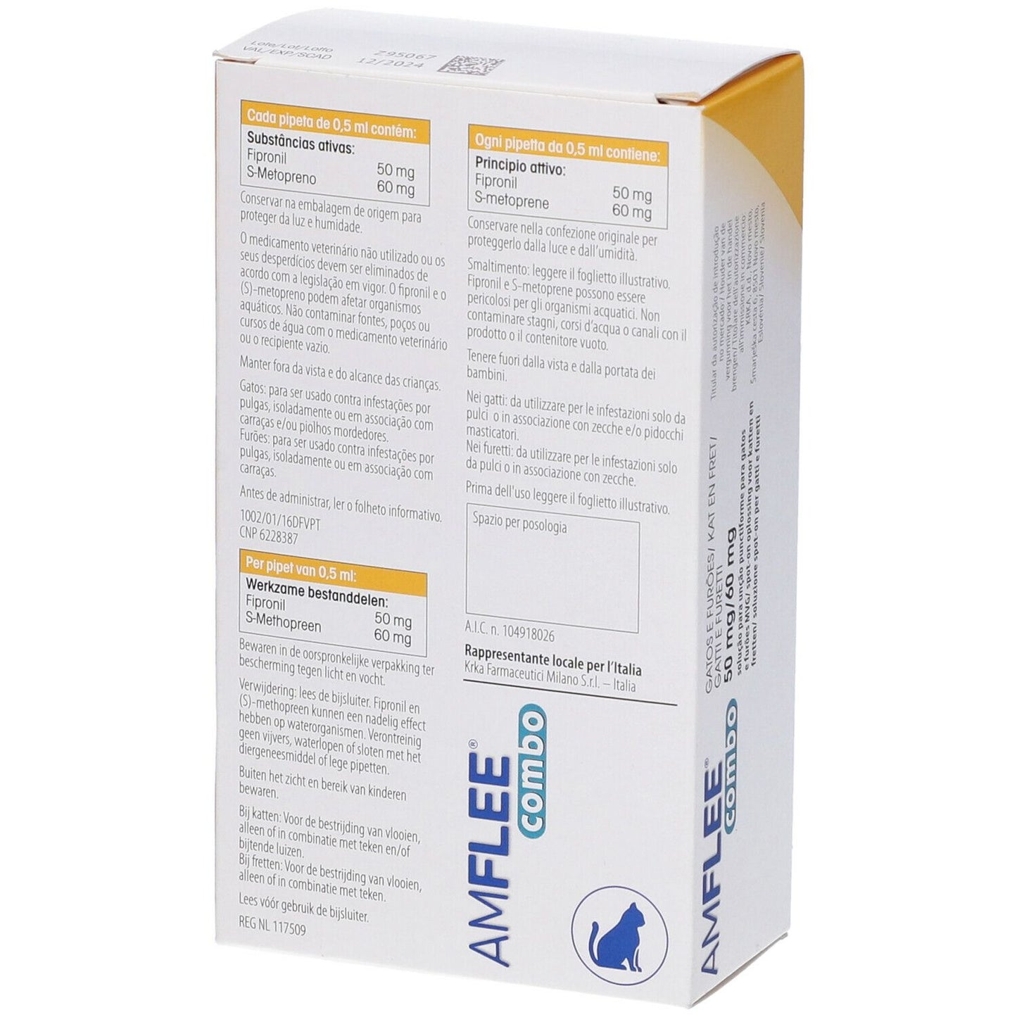 Amflee Combo 50 Mg/60 Mg Soluzione Spot-On Per Gatti E Furetti
