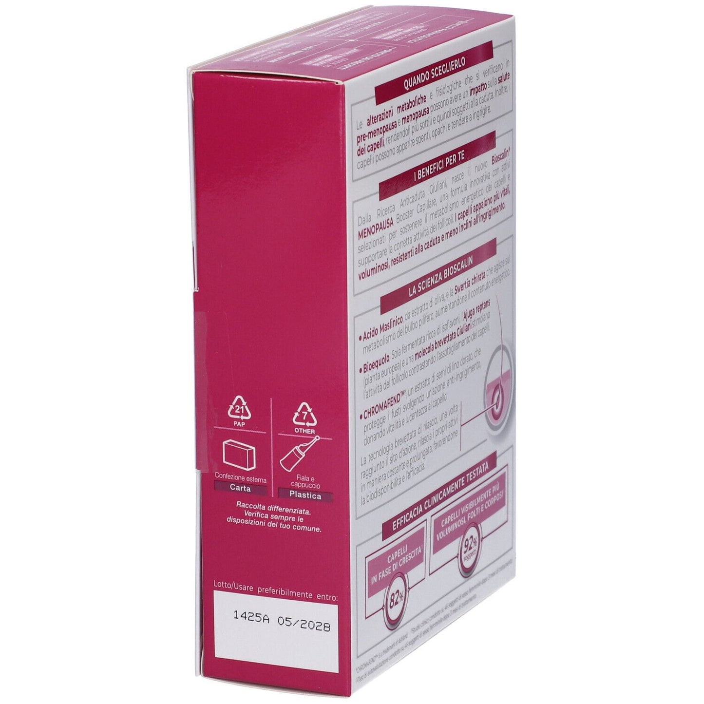 Bioscalin Menopausa Donna Trattamento Rinforzante Capelli 8 fiale