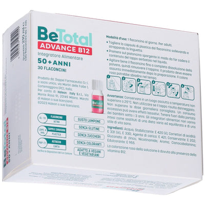Betotal Advance B12 - 30 Flaconcini Integratore Alimentare Vitamina B12 Vitamina B Zinco - 50+ Anni