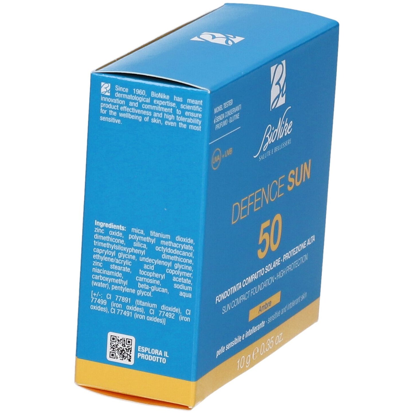 Defence Sun 50 Fondotinta Compatto Tonalitá N1 Ambra 10 g