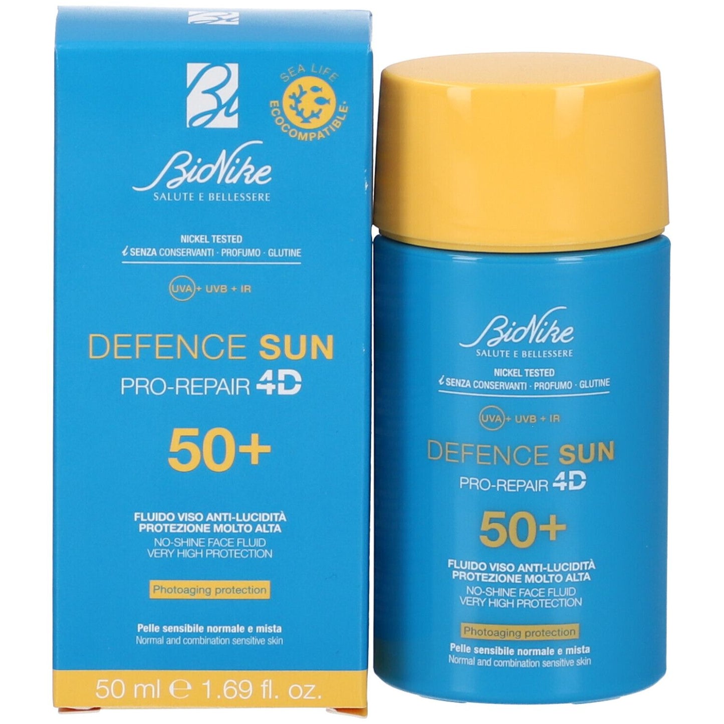 BioNike Defence Sun Pro-Repair 4D SPF 50+ Fluido Viso Anti-Lucidità 50 Ml