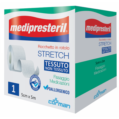 Medipresteril Rocchetto Rotolo Stretch Tessuto Non Tessuto 5 Cm X 500 Cm
