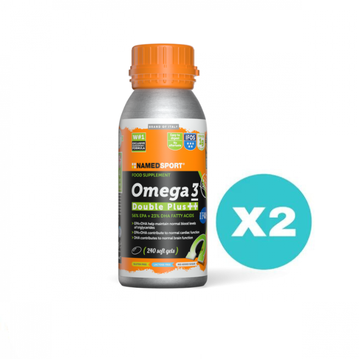 2 Confezioni - Omega 3 Double Plus - Integratore Omega 3 Massimo Grado Di Purezza 240 Softgel (Tot. 480 Softgel)