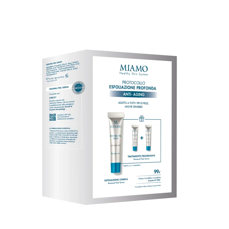 Miamo Cofanetto Protocollo Antirughe ESFOLIANTE ANTI AGING 1 RENEWAL PEEL 8TUBI DA 5 ML + 2 RENEWAL PEEL 5 ML OMAGGIO