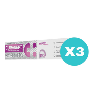 3 confezioni Curasept Biosmalto Dentifricio Denti Sensibili