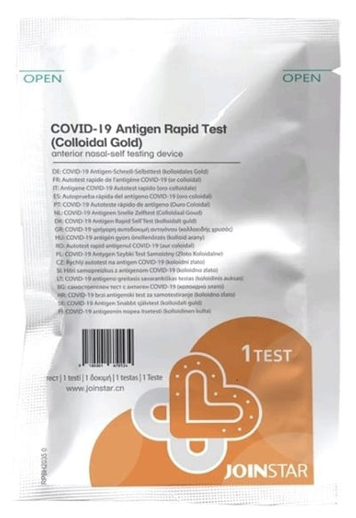 TEST ANTIGENICO RAPIDO COVID-19 JOINSTAR AUTODIAGNOSTICO DETERMINAZIONE QUALITATIVA ANTIGENI SARS-COV-2 IN TAMPONI NASOFARINGEI MEDIANTE IMMUNOCROMATOGRAFIA