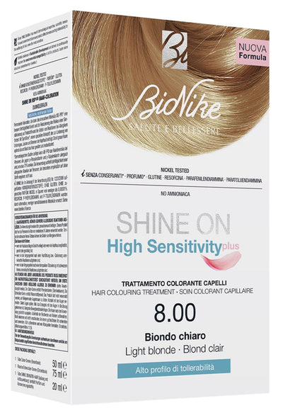 SHINE ON HIGH SENSITIVITY PLUS BIONDO CHIARO 8,00 RIVELATOREIN CREMA 75 ML + CREMA COLORANTE 50 ML