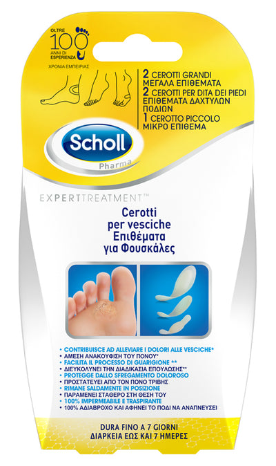 CEROTTO SCHOLL VESCICHE MISURE MISTE 2 GRANDI + 2 DITA PIEDI+ 2 PICCOLO 6 PEZZI