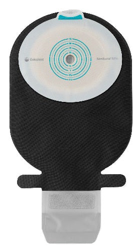 SACCA ILEOSTOMIA SENSURA MIO PIANO RIVESTIMENTO NERO APERTURA ISPEZIONABILE MIDI W/W FORO RITAGLIABILE 10-45 30 PEZZI