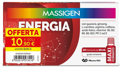 MASSIGEN ENERGIA 10 FLACONCINI DA 25 ML 10,90 E