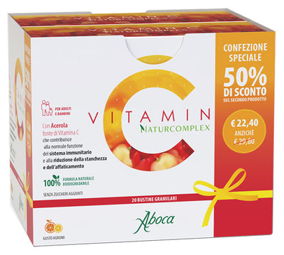 Aboca VITAMIN C NATURCOMPLEX 20 BUSTINE GRANULARI CONFEZIONE SPECIALE 1+1