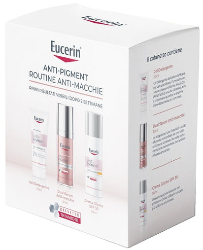 EUCERIN ROUTINE ANTI PIGMENT Q4 2025 1 DUAL SERUM ANTI MACCHIE 30 ML + 1 CREMA GIORNO SPF30 50 ML + 1 GEL DETERGENTE 20ML
