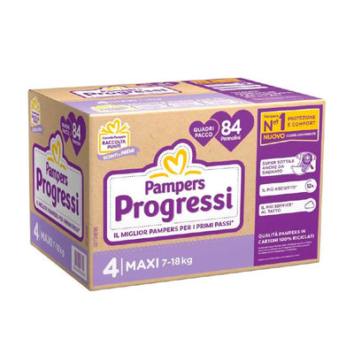 Pampers Quadri Progressi Maxi 84 Pezzi - Nuovo Formato - Nuova Tecnologia