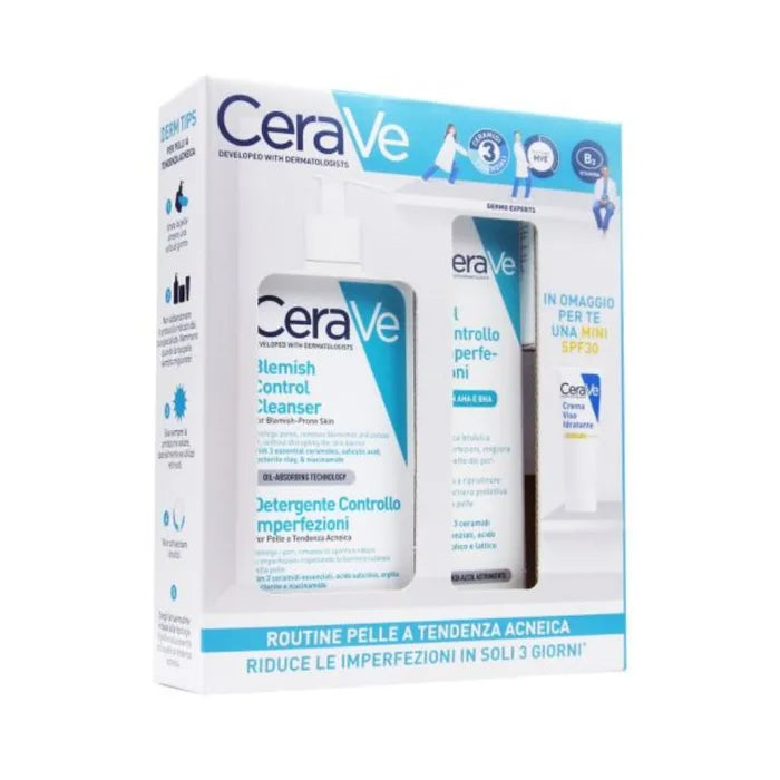 CeraVe Routine Pelle Acneica Detergente 236ml + Gel Controllo Imperfezioni 40ml