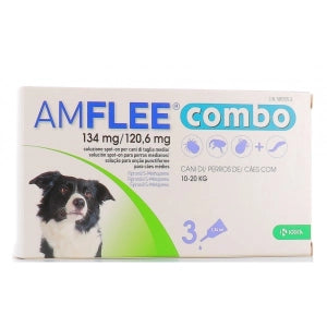 Amflee Combo Spot-On Soluz 3 Pipette 1,34 Ml 134 Mg + 120,6Mg Cani Da 10 A 20 Kg