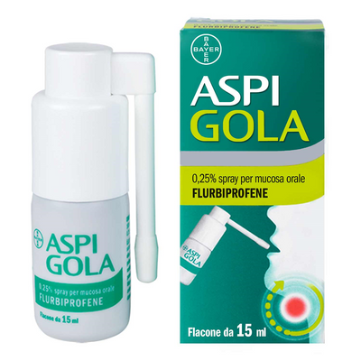 Aspi Gola Spray 0,25% Flurbiprofene Gola Infiammata E Mal Di Gola 15ml