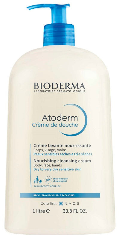 BIODERMA Atoderm Crème de douche Crema lavante detergente pelle secca + Atoderm intensive gel-creme 1 LITRO