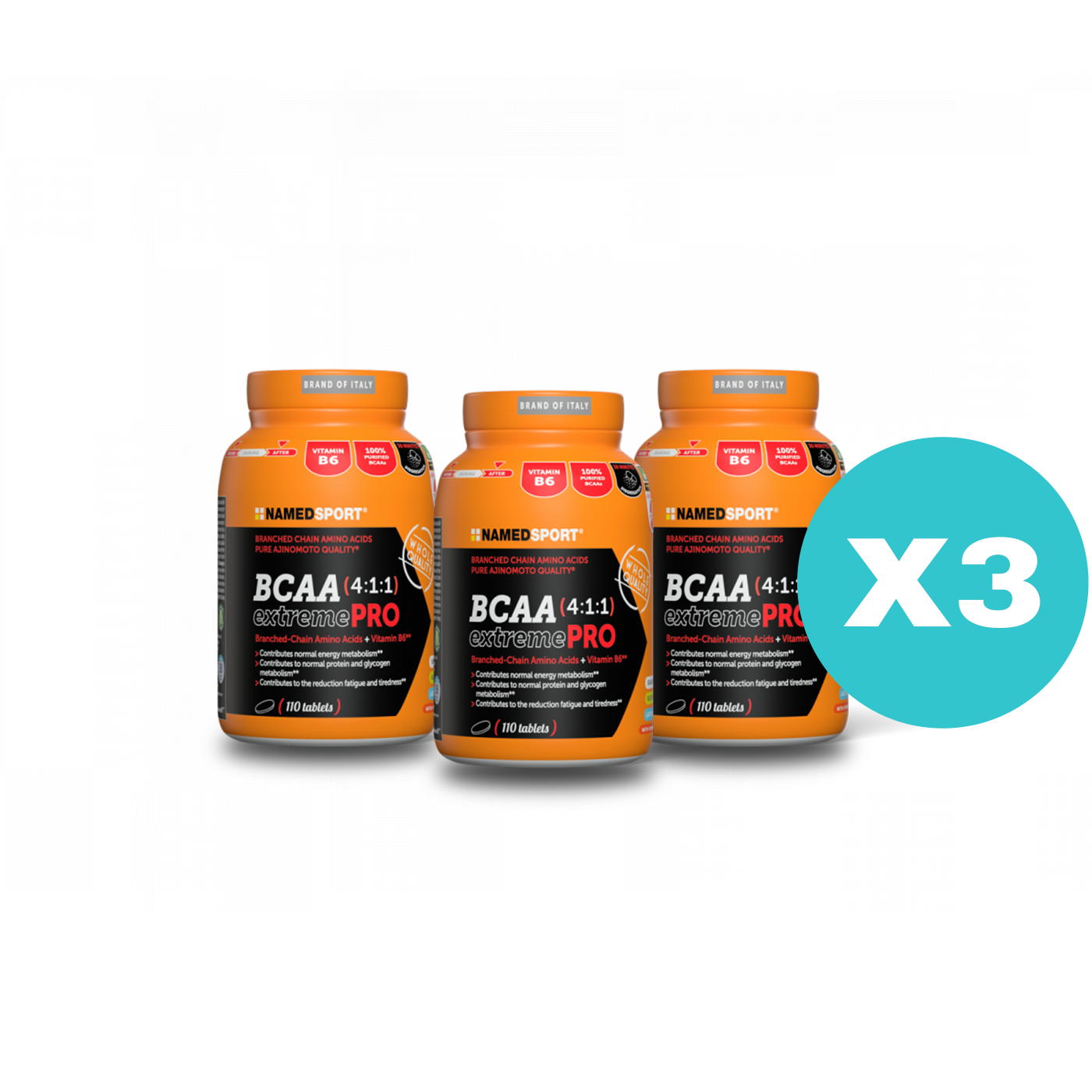 3 Confezioni - BCAA 4.1.1 110 CPR - Named Sport