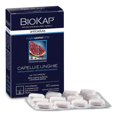 Bios Line BIOKAP ANTICADUTA MIGLIO UOMO FORTE CON TRICOFOLTIL 60 COMPRESSE