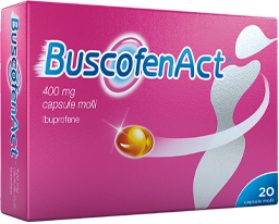 BuscofenAct 400 mg Con Ibuprofene Analgesico Contro Dolori Forti Da Ciclo 20 Capsule Molli