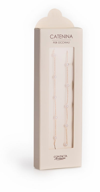 CONTACTA CATENINA OCCHIALI PERLE/ORO 1 PEZZO