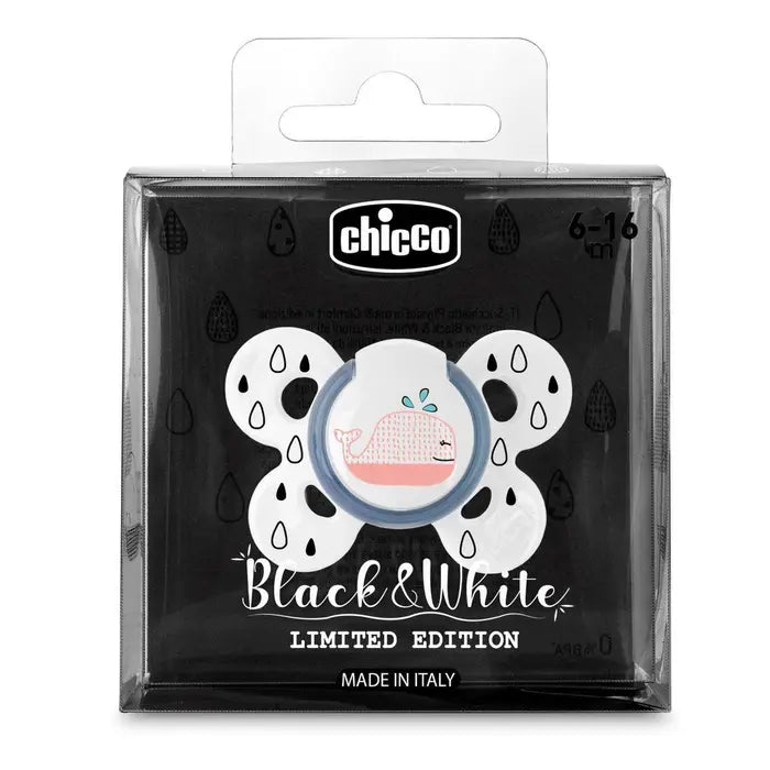 Chicco Succhietto Comfort Black&White Silicone 6-16M