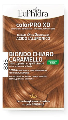 EUPHIDRA COLORPRO GEL COLORANTE CAPELLI XD 835 CARAMELLO 50ML + ATTIVANTE + BALSAMO + GUANTI