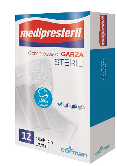 Medipresteril Garza Compressa 12/8 Fu 18X40Cm 12 Pezzi