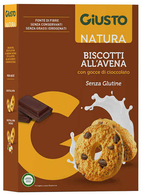 GIUSTO SENZA GLUTINE BISCOTTI AVENA GOCCE CIOCCOLATO 250 G