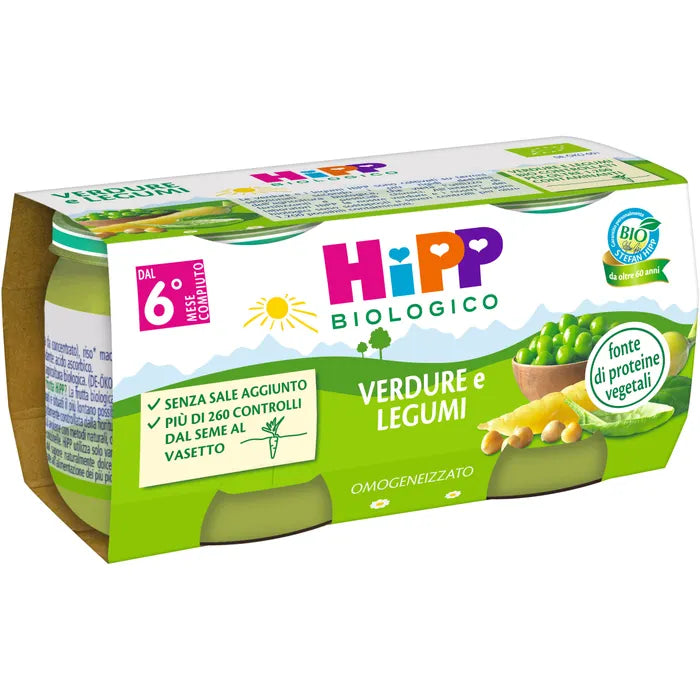 Hipp Bio Omogeneizzato Verdure/Legumi 2X80 G