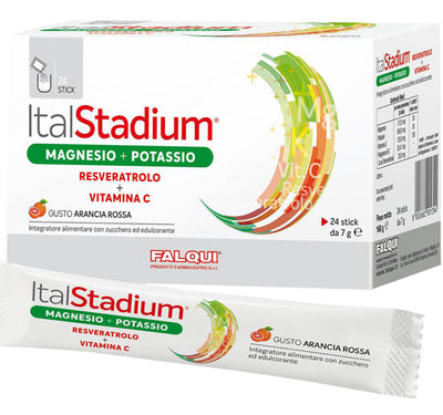 ITALSTADIUM MAGNESIO POTASSIO RESVERATOLO VITAMINA C ARANCIAROSSA 24 STICK