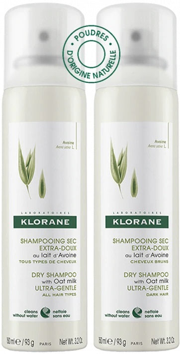 Klorane Duo Shampoo secco all'avena extra delicato L19 150 ml x 2 Pezzi
