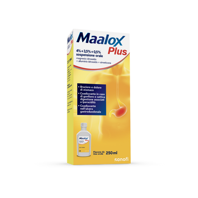 MAALOX PLUS 4% + 3,5% + 0,5% SOSPENSIONE ORALE AROMA LIMONE