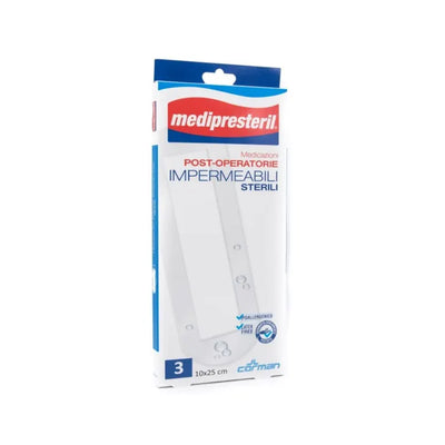 Medicazione Medipresteril Post Operatoria Ipermeabile Sterile 10x25 cm 3 Pezzi